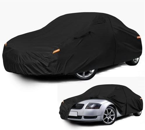 Autoabdeckung Wasserdicht für 1998-2006 Audi TT 8N, Vollgarage Autoplane | Auto Abdeckplane Winter Sommer Allwetter Outdoor Abdeckung mit Reißverschluss Tür, Windschutzbänder