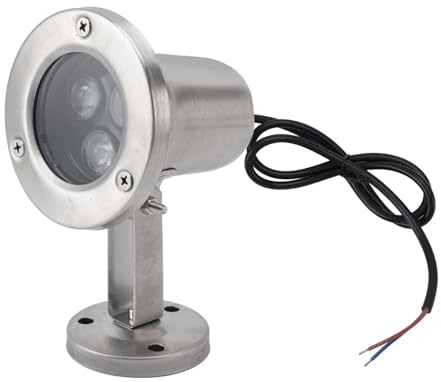 TOPINCN 3W LED-Teich Licht, IP68 Wasserdicht Super Helle Unterwasser Brunnen Beleuchtung, Niedriger Verbrauch, Robuster Edelstahl-Tauch Strahler für Pools (Cool weiß)