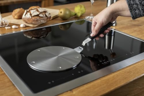 Kuhn Rikon Induction Adapter Plate 19cm - Stainless Steel and Aluminium Heat Diffuser for Non-Induction Cookware and Fondue Pots, Multi-Layer Construction, Removable Handle