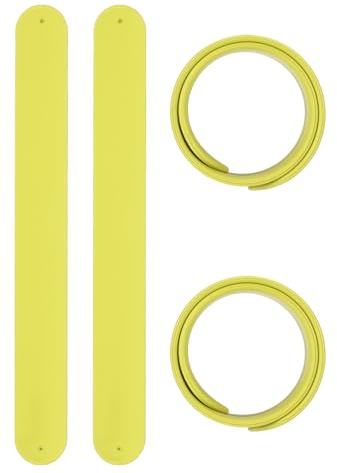 PATIKIL Braccialetti a schiaffo, 21,6 x 2,5 cm, 4 pezzi, in silicone, morbidi, per bomboniere, regali fai da te, aule e compleanni, colore: giallo