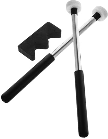 Toddmomy Zungentrommelschlägel Mit Halterung 2 Paar Filzschlägel Drumsticks Für Klangschalen Meditation Und Yoga Rutschfester Griff Für Präzises Spielen