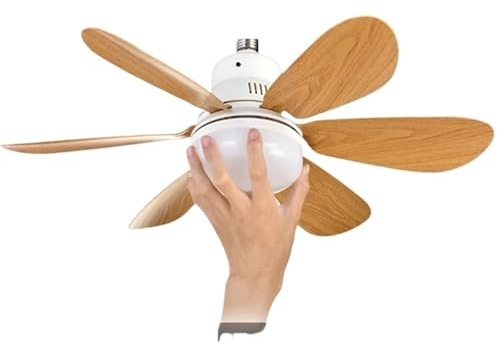 Ventilador de Techo con Luz, Ventilador de techo ligero con aspas delgadas retráctiles de 48 W y control remoto, 3 opciones de brillo, ventilador de refrigeración for el hogar Ventilador Techo con Luz