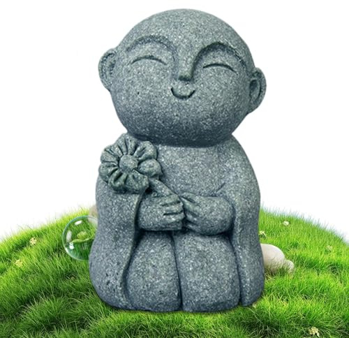 Générique Statue Bouddha Moine,Statue de Moine Bouddhiste en Pierre pour Jardin - Sculpture Bouddhiste Spirituelle pour Décoration Intérieure, Jardin et Méditation