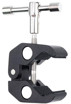 Pince à crabe en aluminium avec vis filetée 6,35 mm pour accessoires de photographie, matériel de montage, support de pince d'appareil photo en aluminium