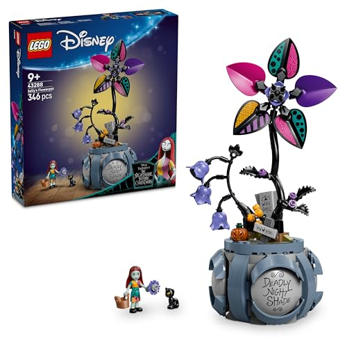 LEGO ǀ Disney Sallys Blumentopf - DIY Schlafzimmer Deko mit 2 Kunstblumen, 2 Mini Puppen & Zubehör - Geburtstagsgeschenk für Mädchen ab 9 Jahren & Fans von The Nightmare Before Christmas- 43288