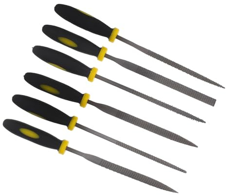 Uonlytech 6 Pezzi Raspe Legno Mini con Manico Antiscivolo Ergonomico per Lavori Fai da Te e Modellatura Legno Pelle