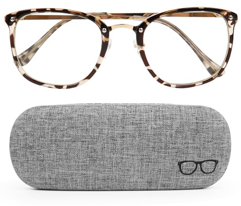 Blue Light Blocking Glasses for Women Men, Anti Glare Clear Lens Computer Screen Filter Glasses Fashion Leopard Reading Eye Glass Lightweight Anti Eye Strain Gaming Eyeglasses Gift for Christmas