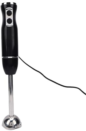 Tnfeeon Frullatore Ad Immersione, Frullatori a Immersione 1 Acciaio Inossidabile 400 W Potente Frullatore Portatile per Zuppe Frullati Purea Montalatte Bacchetta, Frusta Bicchiere Tritatutto Nera