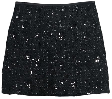 Falda con purpurina para mujer, elegante, falda envolvente de lentejuelas, para fiestas, minifalda sexy, para Nochevieja con purpurina, carnaval, disfraz, vestido de baile, falda corta de cadera