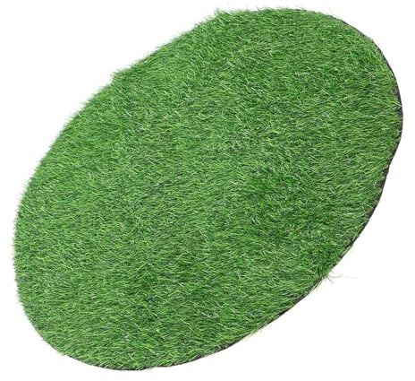 IWOWHERO Realistischer Kunstrasen 99cm Rund Dekorativer Grüner Kunstrasenteppich für Kanaldeckel Terrasse und Garten Wetterfester Kunstrasen für Drinnen und Draußen