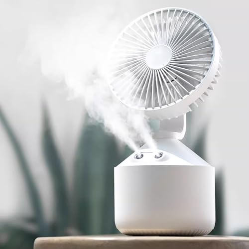 Ventilador personal portátil con tanque de agua, aire acondicionado de escritorio recargable, ventilador silencioso de 4 velocidades para el hogar, oficina, camping, batería de larga duración