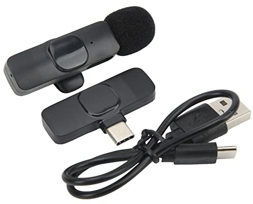 Acouto Drahtloses Lavalier-Mikrofon, Intelligente Rauschunterdrückung, Starke Anti-Interferenz, Ansteckclip-Mikrofon, Typ-C-Schnittstelle für den Betrieb, kein Design, Kompakter Stecker, Automatisch