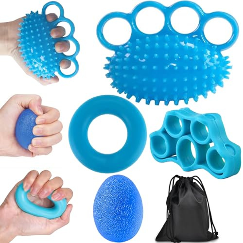 Cerkkapo 5 Stück Fingertrainer Handtrainer Ball,Handtrainer Fingertrainer,Igelball Weich Knetball,Knetball für Hände Therapie,Arthrose Training,Griffstärkung,Lindert Stress,Angstlinderung