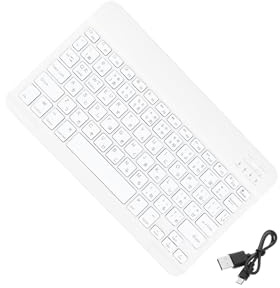 QUXVUIS High Capacity Rechargeable Keyboard Long Battery Life General Keyboards Mini Laptop Tablet User Comfort Thin Japanese Keycaps Layout Slim Universal Wireless General, white, 8.7x6.7x0.4 inch
