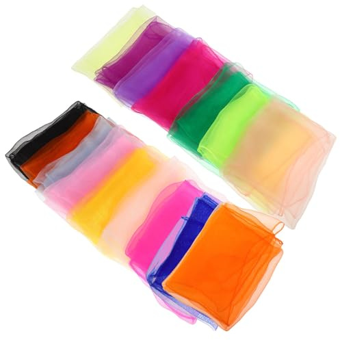 HEMOTON 16 St Färgglada Jongleringsscarves för Pojke Fyrkantiga Silkesscarves i Olika Nyanser Mjuka och för Scenframträdanden Rörelse och för Förskola och Utomhusaktiviteter