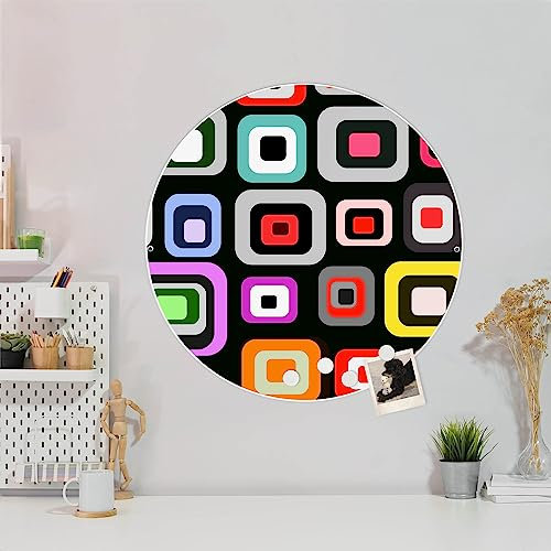 banjado Magnettafel Ø 47cm Weiß - Magnetwand aus Metall - Magnetpinnwand als Memoboard - Pinnwand Magnettafel Küche, Büro, Kinderzimmer inkl. 4 Magnete & Montageset - Retro