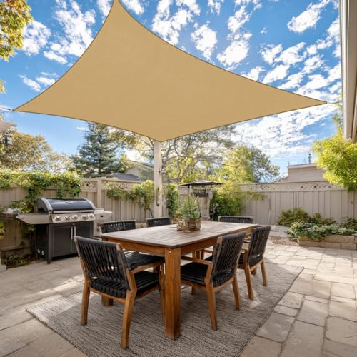 Greenbay Sand Patio Anti-UV Shade Sail - 3x2m Rectangle - Gazebo Sail Awning Canopy