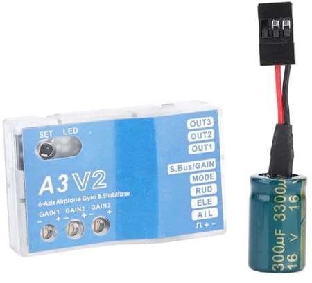Jadeshay Contrôleur de vol RC, stabilisateur A3 V2 pour Gyroscope F50A à 3 essieux pour Avion à voilure Fixe RC