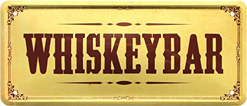 2112 Whiskeybar Plaque en tôle décorative pour Bar à Whisky 28 x 12 cm