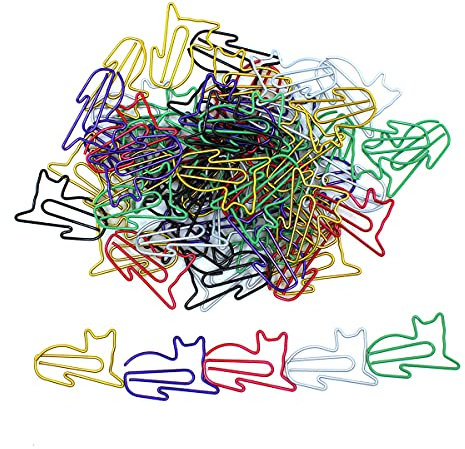 Egurs 100 x süße Katze Büroklammern Tiere Motiv Bunt Lesezeichen Clips Paperclip Briefklammer für Büro Schule oder Zuhause