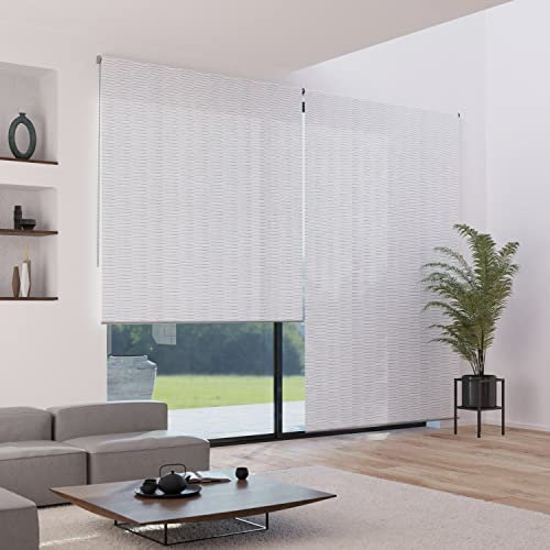 MADECOSTORE Verdunkelungsrollo mit Strukturiertem Muster – Produktreihe Must – Weiß – L 84 x H 250 cm