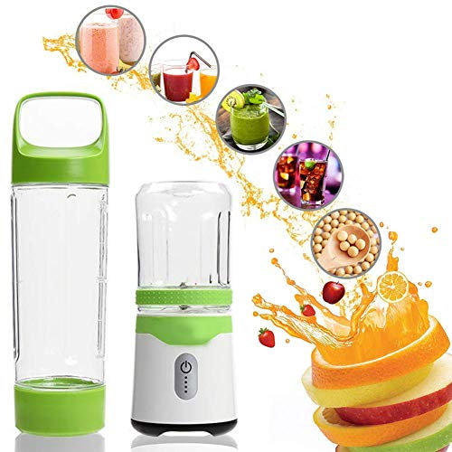 Li-HIM Portable Blender/Smoothie Juicer, 4000mAh USB Rechargeable Mixer, with 500ml Glass Bottle/ 6 Blades, for Home Outdoor
