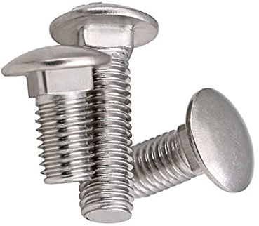 BOZONLI Tornillos Perno de carruaje, acero inoxidable A2, pernos de cabeza redonda con cuello cuadrado, completamente roscada, M6×25mm, 10 piezas