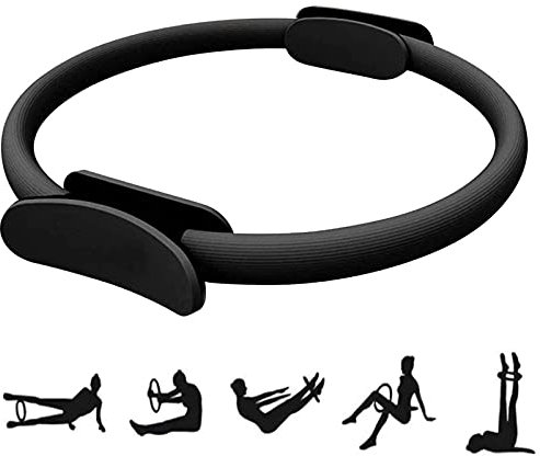 Schwarz Yoga Pilates Ringe Gymnastik Widerstands Circle Krafttraining Fitness Ring Doppelgriff Fitness Kreis Pilates Für Fettverbrennungsübungen An Armen Oberschenkeln Um Die Kraft Steigern