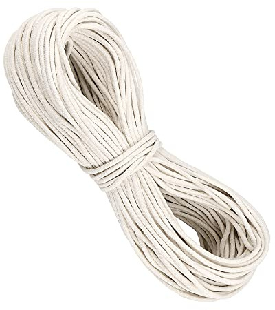 JEUIHAU 328 Feet 1/4 Inch Cotton Rope, 6mm Natural White Clothesline Rope Utility Cord for Clothes Hanging, Crafting, Macrame, Basket Making, and DIY Art Projects