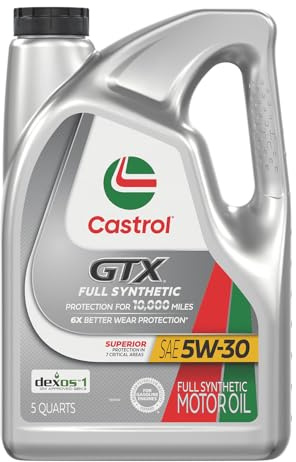 Castrol GTX Full Synthetic 5W-30 Motor Oil, 5 Quarts