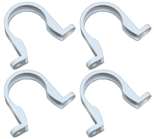 fiXte Ablaufkomprimierung und Steckverbindung Rohrschelle für 40 mm Rohre, Weiß, 4 Stück