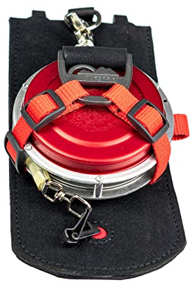 Fuegos Forstgürtel-Maßbandhalterung, Rot, Lederimitat, 11 cm, 4 Jahre Garantie