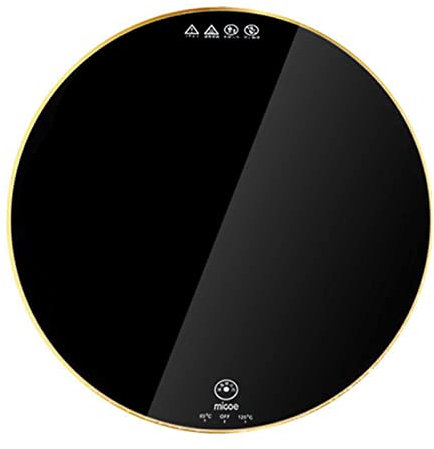 Samnuerly Piastra scaldavivande elettrica, Vassoio scaldavivande Elettrico da 60 cm Scaldavivande con Piastra riscaldante Rotonda con 2 Controlli della Temperatura (65°c/120°c) Perfetto per Buffet, r