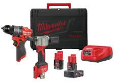 Milwaukee Maschinen-Set M12 FPP2D2-422X: M12 FPD2 + M12 BPRT + 2,0 + 4,0 Ah
