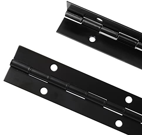 Confezione da 4 Cerniera Inox da 6 Pollici a Nastro e 24 Viti,Cerniera per Mobili Lunga Foro Cerniera per Piano Resistente per Piano Armadio Porta Finestra Barca (Nero)