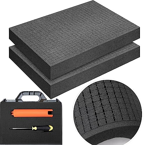 Rasterschaumstoff Würfelschaum - Werkzeugkoffer Kamerakoffer Schaumstoff | 2 Stück 400 x 300 x 50 mm Koffereinlage,Tabletop Miniaturen,Werkzeug