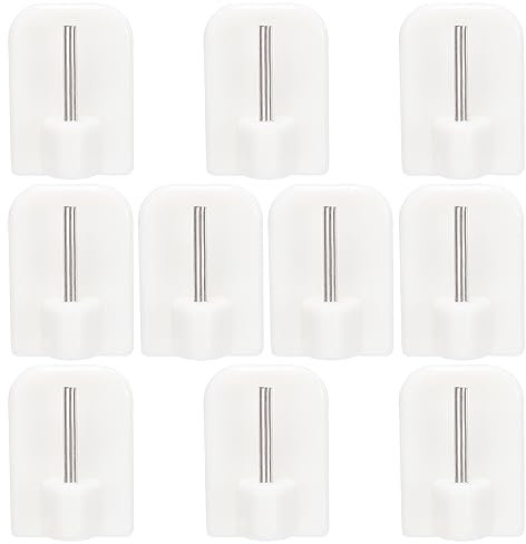 CUIDAKJ 10 Stück Selbstklebende Gardinenhaken,Klebehaken Fenster,Gardinen Haken Kleben,Selbstklebender Haken Kunststoff-klebriger Endhaken,Gardinenstangen Klebehaken ohne Bohren-Weiß