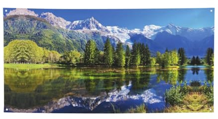 Schneebedeckte Berge Druck Urlaub Banner Personalisierte Outdoor Banner Hintergrund Banner mit Ösen Party Dekorationen Banner für Party Business Geburtstag Abschluss Hochzeit