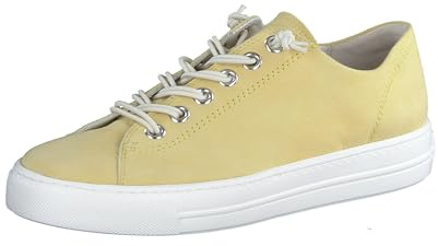 Paul Green Dames SUPER Soft Pauls avec largeur relax, baskets basses pour femme, semelle interchangeable, chaussures de course, baskets à lacets, jaune (sorbet), 38,5 EU / 5,5 UK