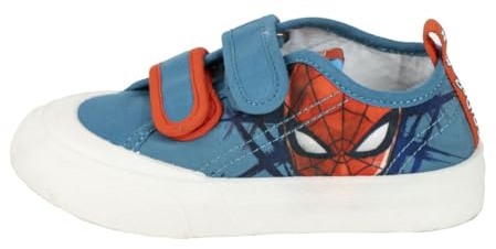 Scarpe da Ginnastica per Bambini Spiderman - Blu e Rosso - 30 - Chiusura con Velcro - Scarpe da Ginnastica in Tela con Suola in TPR - Chiusura Posteriore - Prodotto Originale Disegnato in Spagna