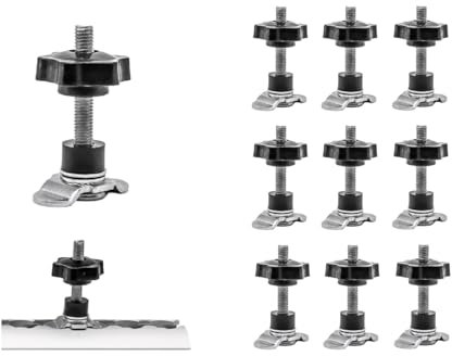 Lasiprofi Schraubfitting M8 x 60 mit Sterngriff für Airlineschiene | Set 10 | Stahl verzinkt | Fixierungsbereich 0-50 mm | Airlineschiene Zurrschiene | Single Schraubfitting