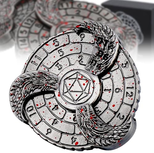 7-in-1 DND Würfel Set, Roulette Würfel Spinner Dungeons und Drachen Zubehör Neuheit DM, MTG, RPG, D4, D6, D8, D10, D12, D% Drehbarer Würfel für Rollenspiel Tischspiele, Würfel Set mit Geschenkbox