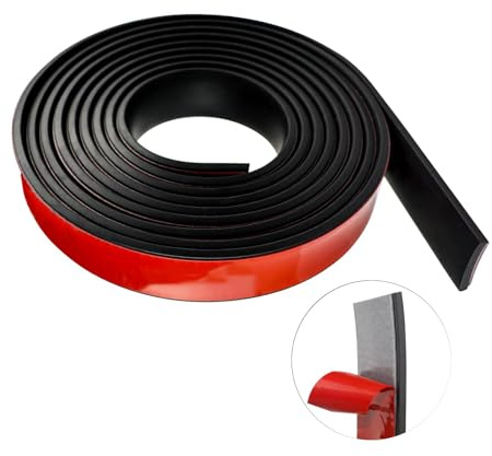 Profil en Caoutchouc Plein 25mm(B) x3mm (D) x300cm(L)，Bandes de Caoutchouc Autocollantes, pour Joints DIY, Couverture, Protection de Revêtement de Sol, Isolation, Anti-Vibration, Antidérapant