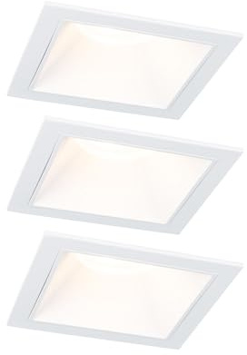Paulmann 93126 LED Einbauleuchte 3-Step-Dim Cole IP44 eckig 88x88mm Coin 3x6W 3x470lm 230V 2700K Weiß