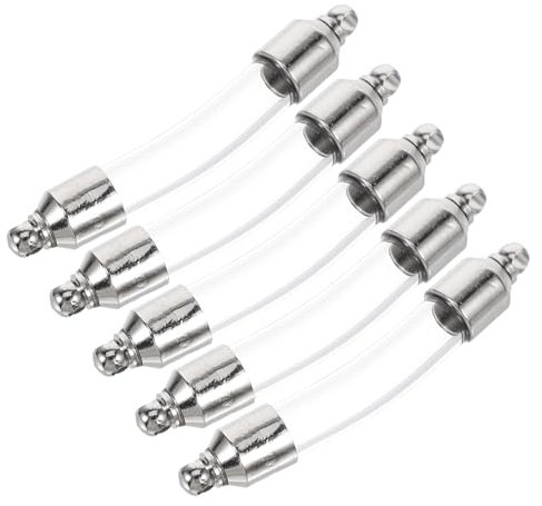 SEWACC 5pcs Glass Vial Pendant Screw Caps, Mini Wish Bottles for Jewelry Making and Crafting, Small Decorative Glass Bottles Lid for Diy Necklaces and