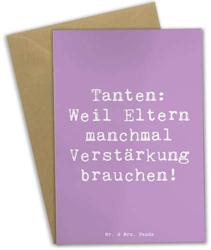 Mr. & Mrs. Panda babykarte Spruch Liebe Tanten - Geschenk, Eltern, Spaß, Freude, Beileidskarte, Glückwunschkarte, osterkarten, dankeskarten, weihnachtskarten, Nichte, Unterstützung, Geburtstage