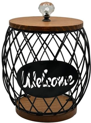 MagiDeal Porta Cialde Da Caffè, Decorazione Da Bancone con Base in Legno, Contenitore per Cialde, Cestino Portaoggetti per Capsule Da Caffè per La Casa, nero