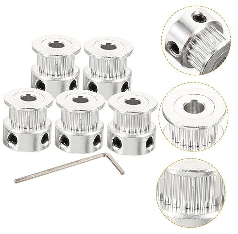 VILLFUL 5stücke Zahnriemenscheibe Zähne Bohrung Aus Aluminium Für Drucker Reprap Mendel Prusa Linear Bewegungsteile