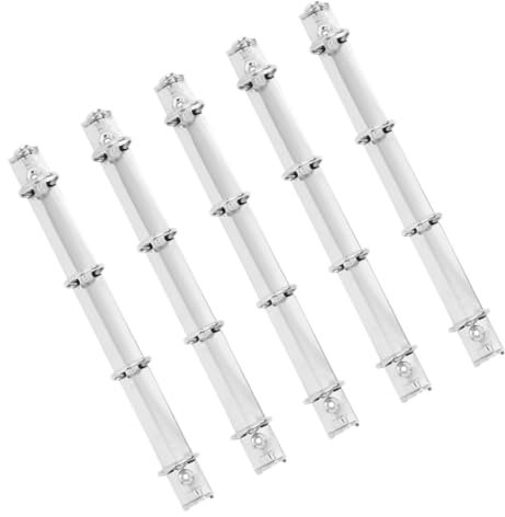 TEHAUX 5pcs Metal Ring Binder Smart Replacement Kit for Binder Planners Metal Binding Clips for Loose Leaf Notebook School Office
