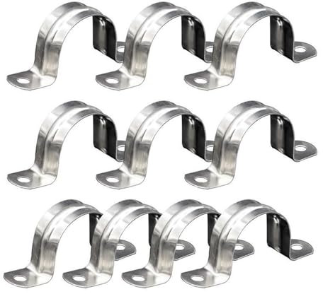 OUUOYSD Rohrschelle. Quadratische U-Klemme 10 Stück 304 Edelstahl U-Typ Reitkarte Wasserrohrkarte Rohrclip Sattelkarte Karte Feste Schnalle Verdickung Throat Hoop(20MM)